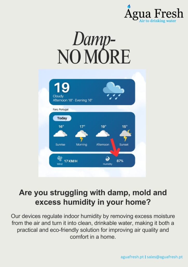 Damp no more agua fresh air water dehumidifyer drinking clean agua rain humidity air